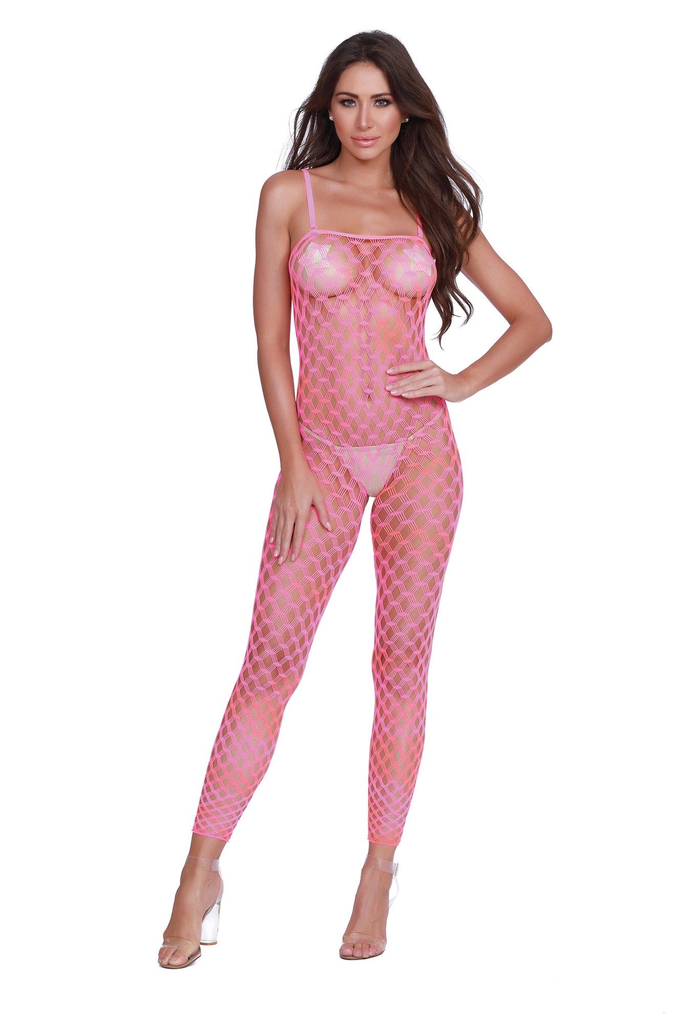 AIS Dreamgirl Convertible Rainbow multi-colored bodystocking that doubles as a crop top. 