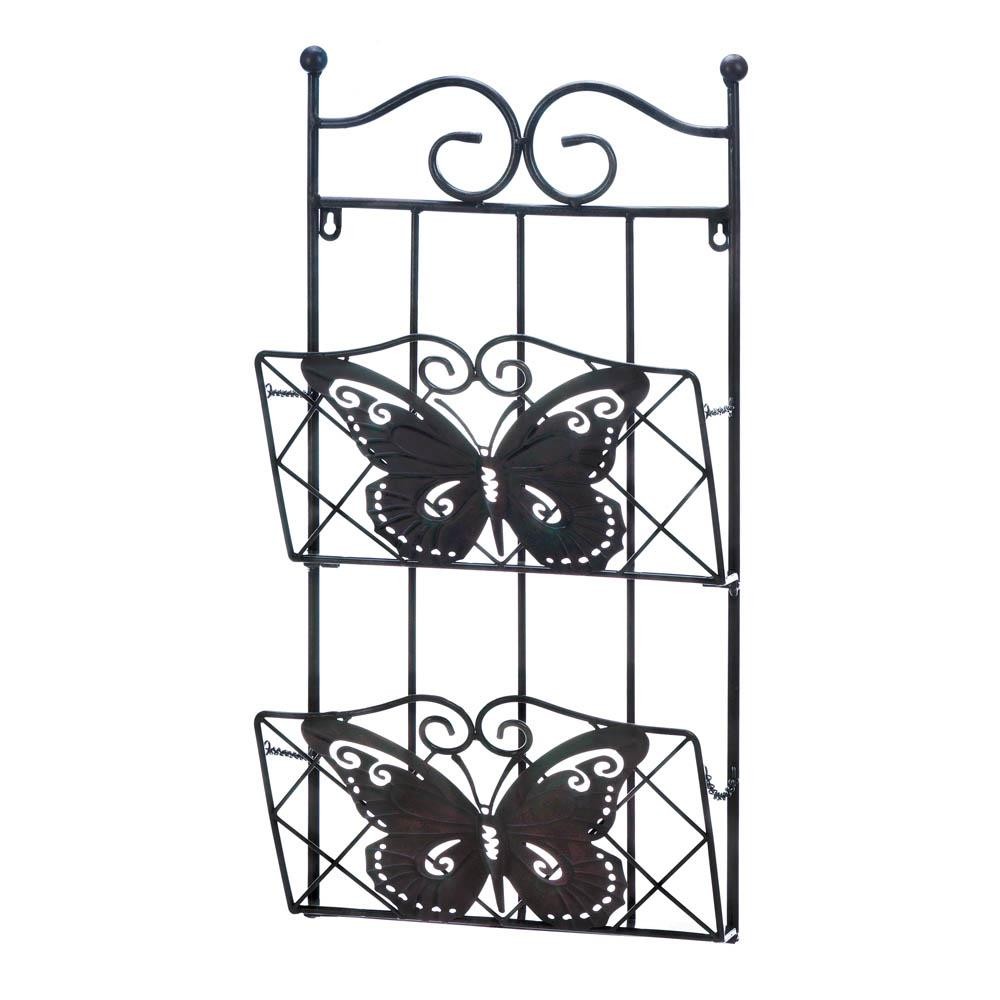 2-Tier Butterfly Magazine Wall Rack