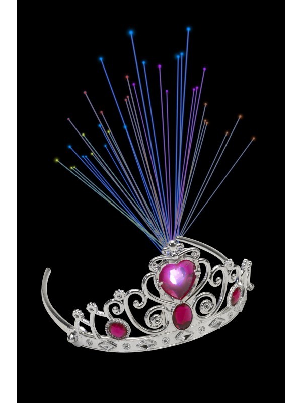 Light Up Fibre Optic Tiara, Pink Jewels