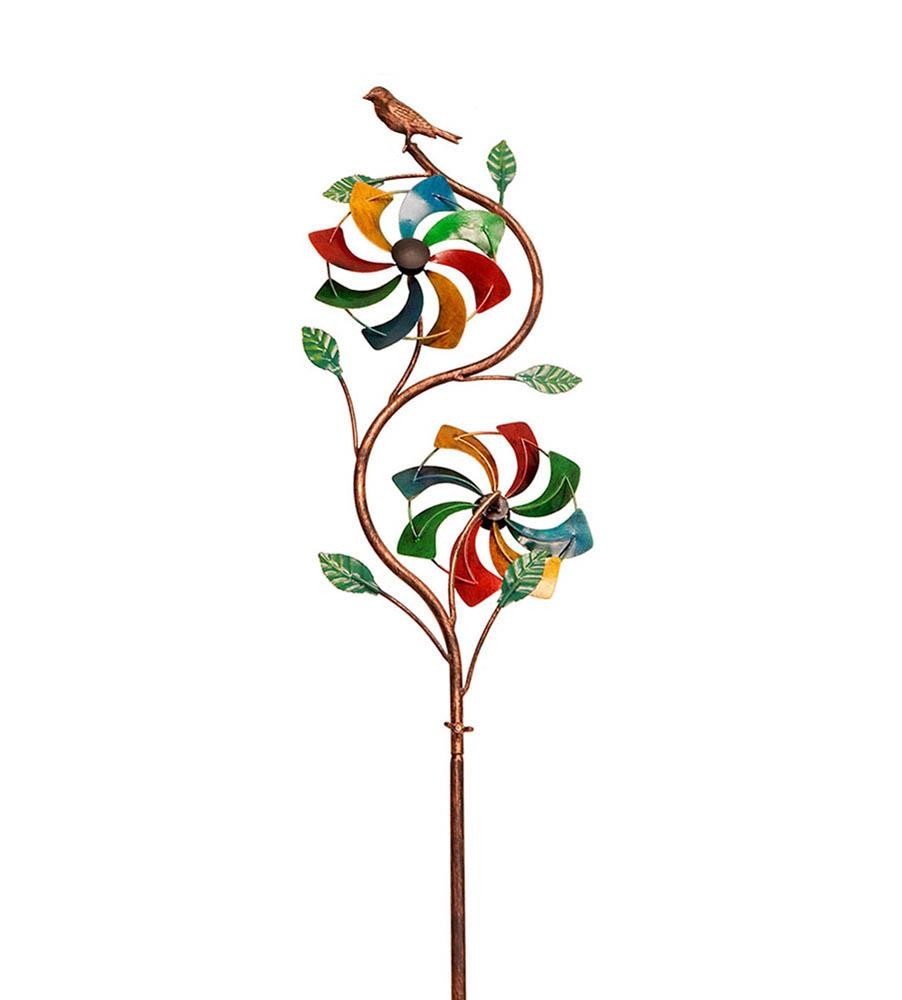 48" Rainbow Duo Windmill Garden Stake