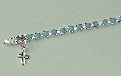 Turquoise Charm Bracelet - Swarovski Crystal