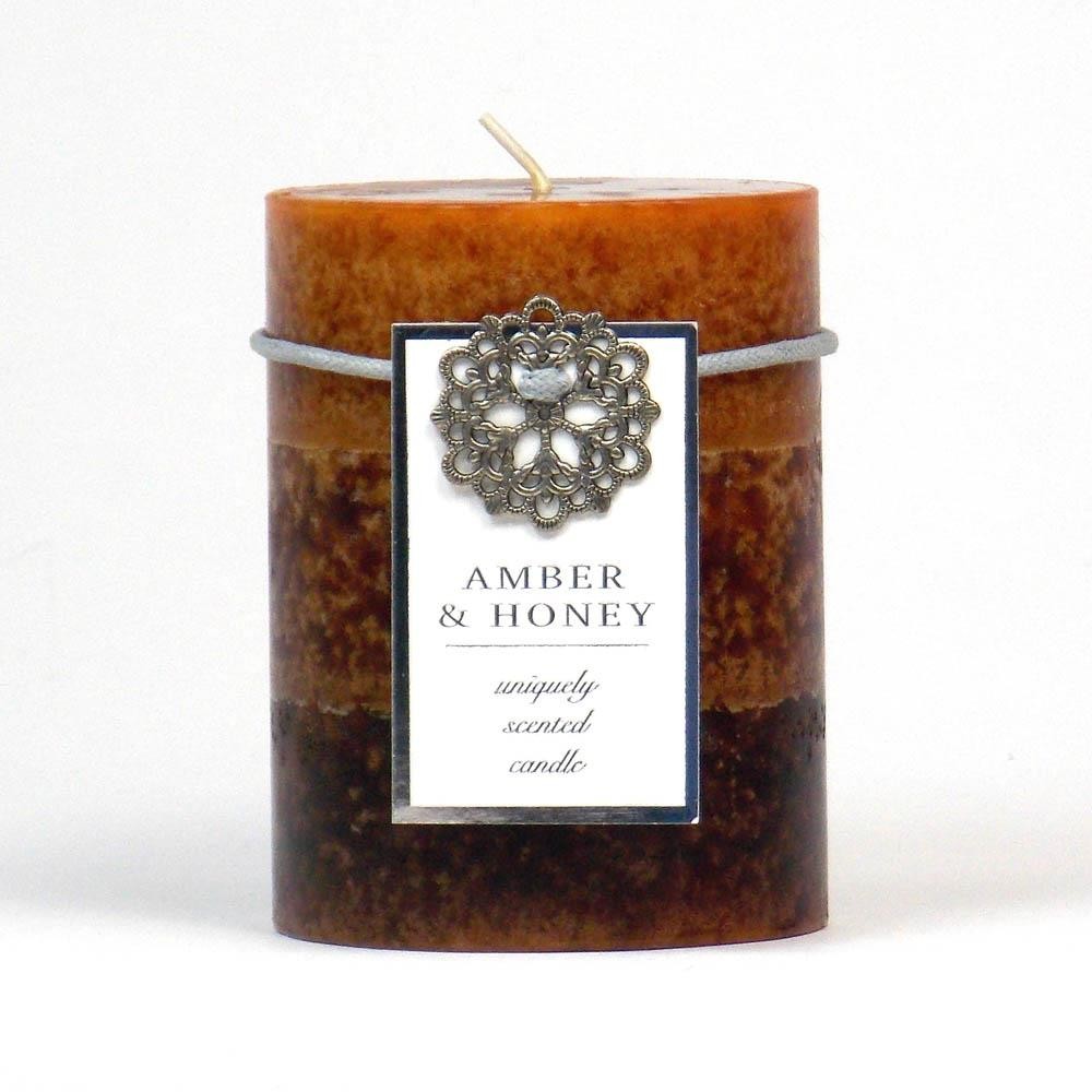 Amber & Honey Pillar Candle 3X4