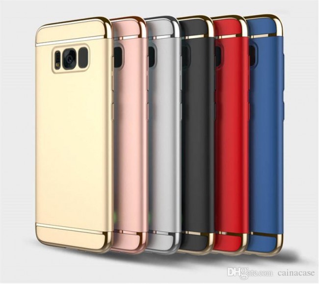 2 in 1 Ultra slim Metal Shockproof Case for Samsung S8 (Gold)
