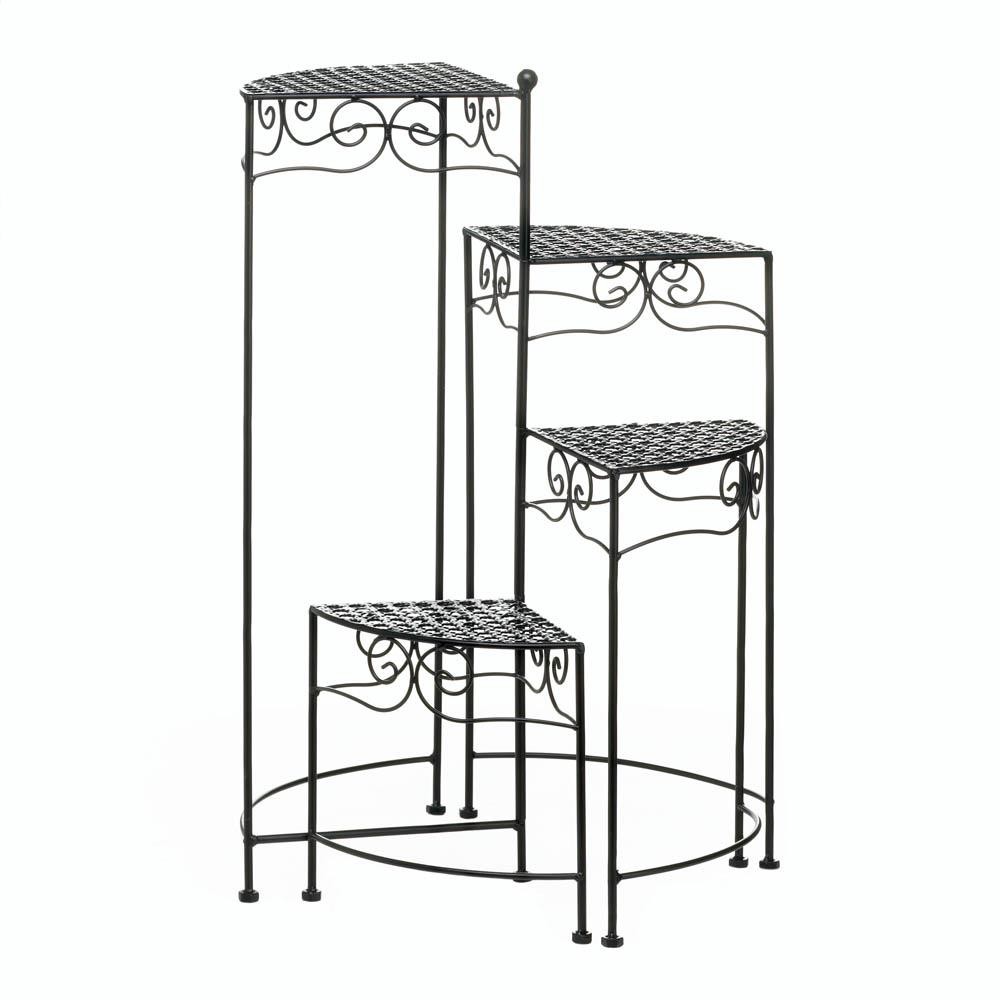 Black 4-Tier Metal Plant Stand