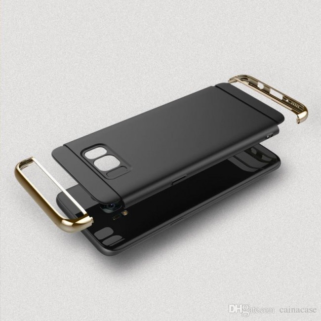 2 in 1 Ultra slim Metal Shockproof Case for Samsung S8 (Black)