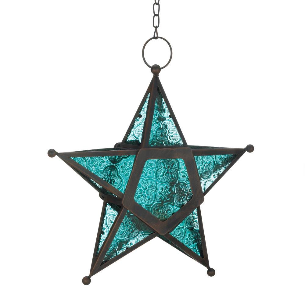 Blue Glass Star Lantern