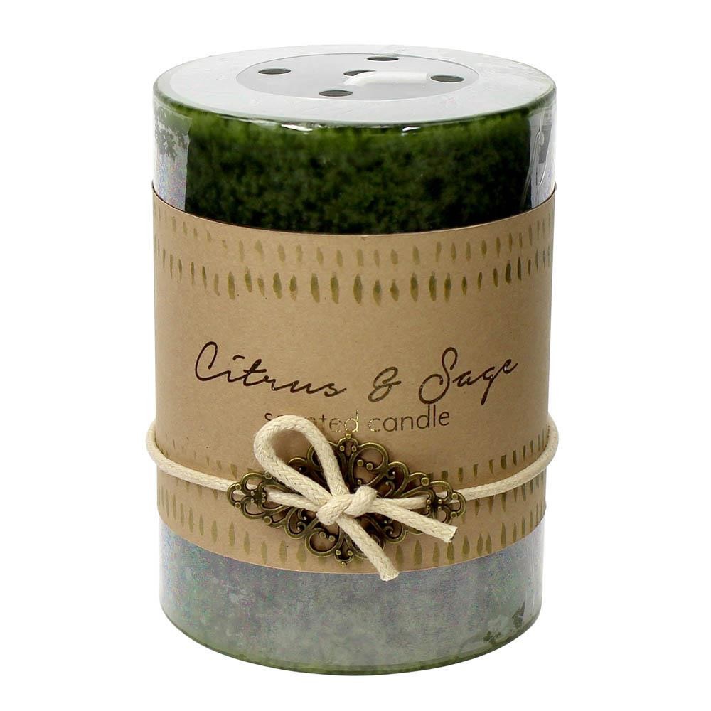 Citrus And Sage Pillar Candle 3X4