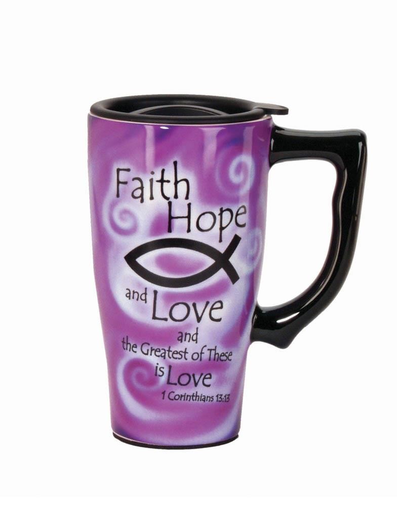 Faith Hope And Love Travel Mug