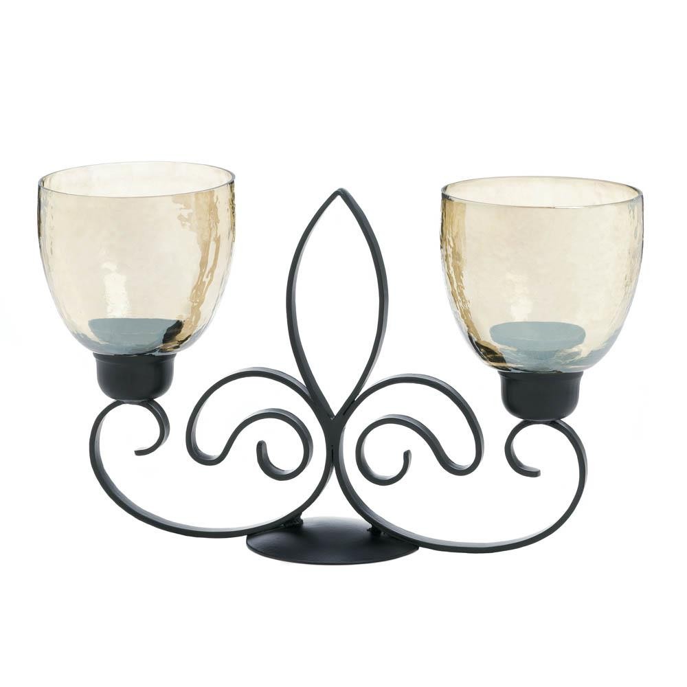 Fleur De Lis Dual Candle Holder