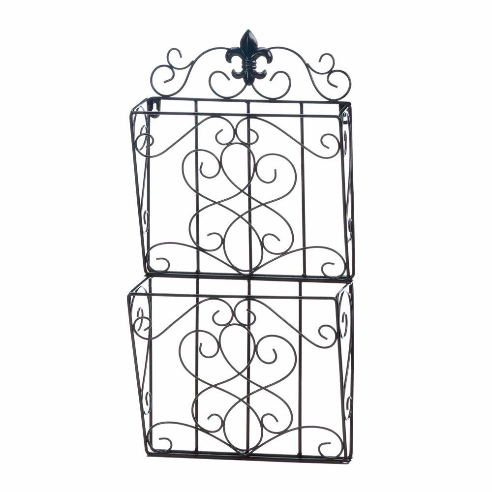 Fleur-De-Lis Dual Magazine Wall Rack