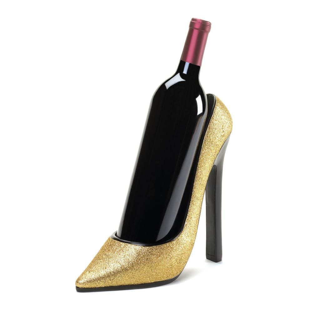 Gold Shoe Wine Bottle Holder