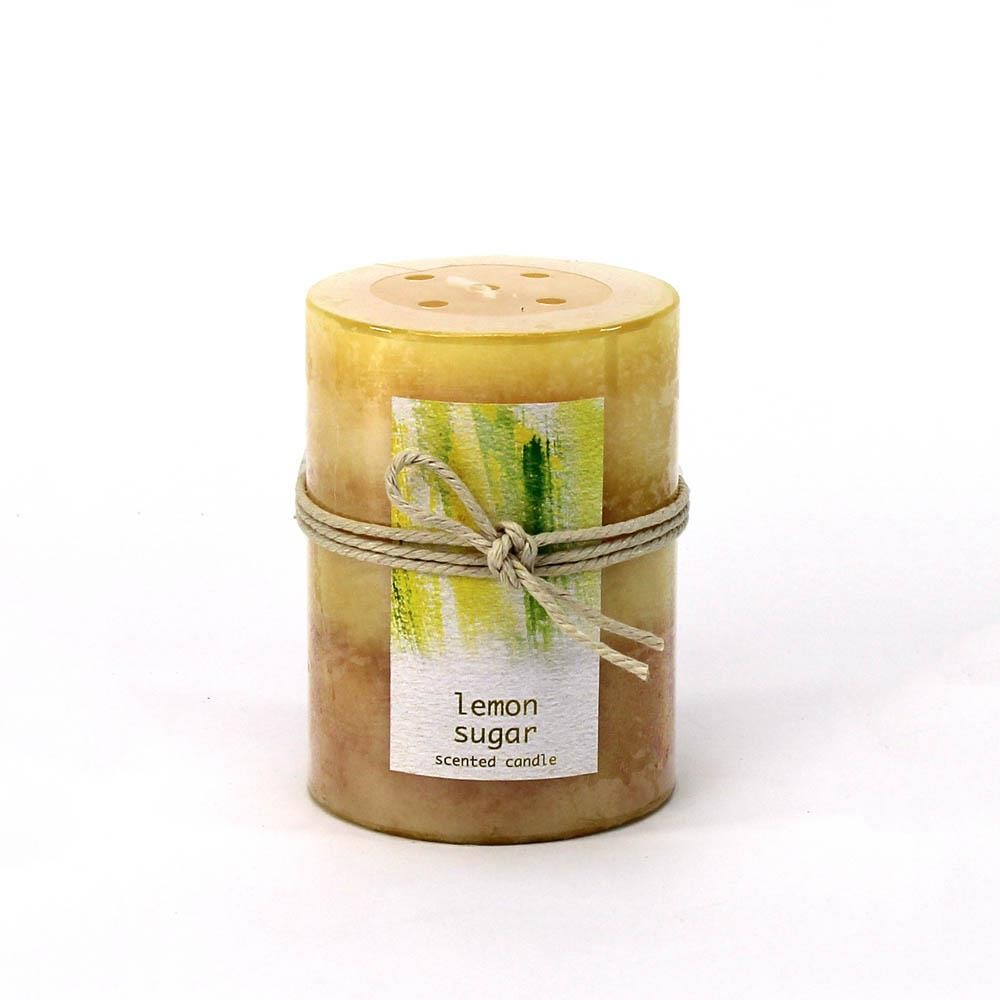 Lemon Sugar Pillar Candle 3X4