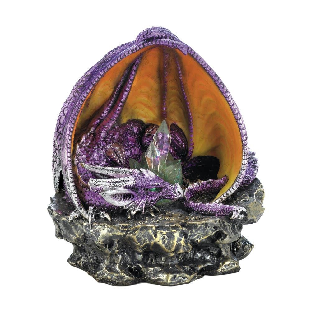 Lighted Purple Dragon Figurine