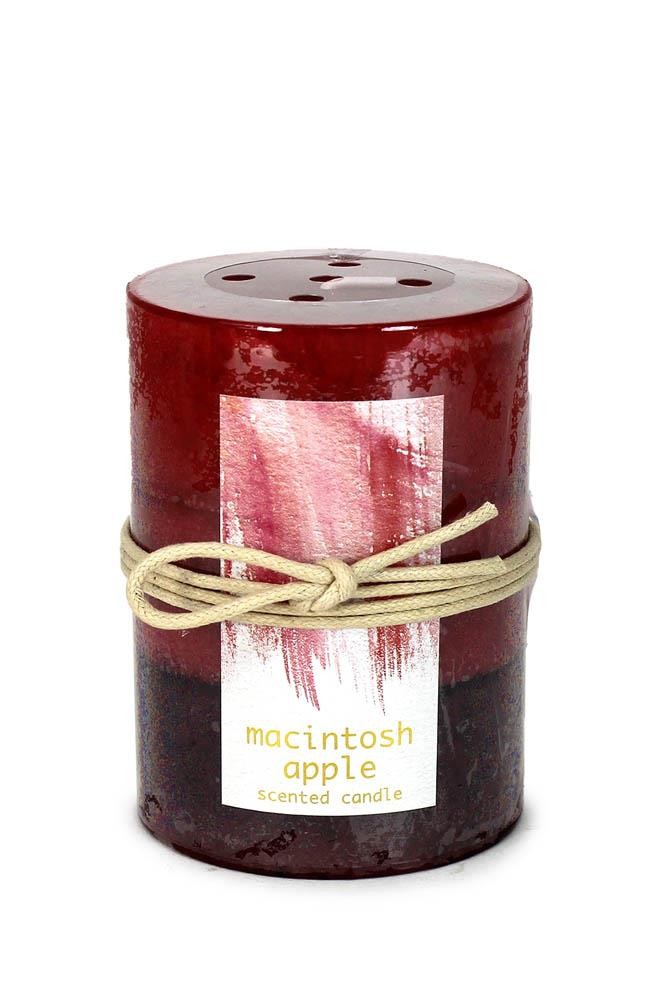 Macintosh Apple Pillar Candle 3X4