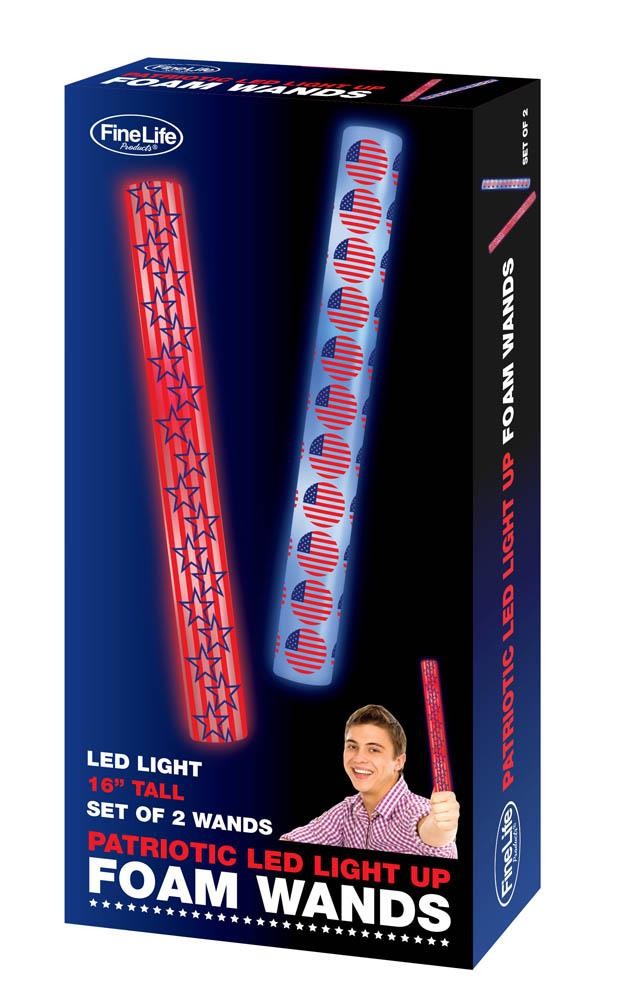 Patriotic Light Up Foam  Baton Set