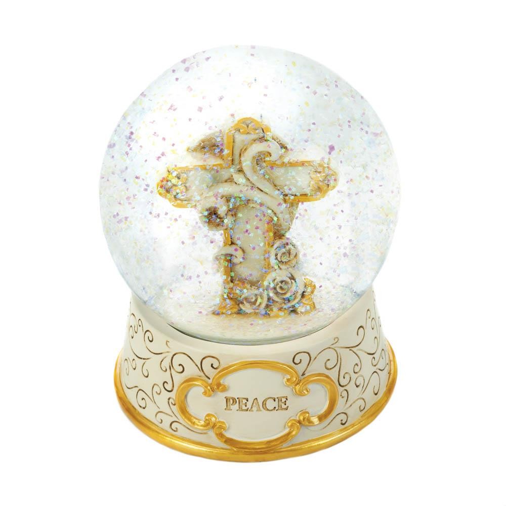 Peaceful Cross Snow Globe