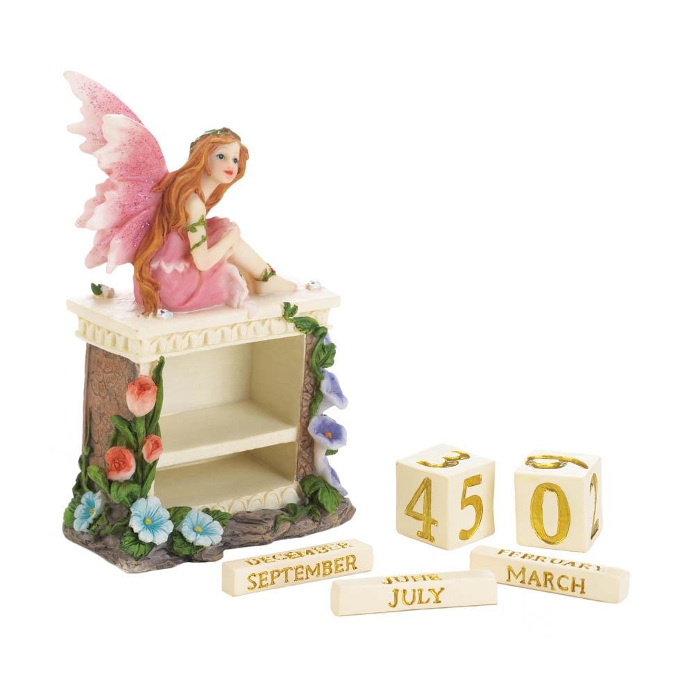 Pink Fairy Block Calendar Figurine