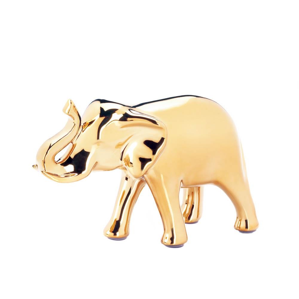 Small Golden Elephant Figure