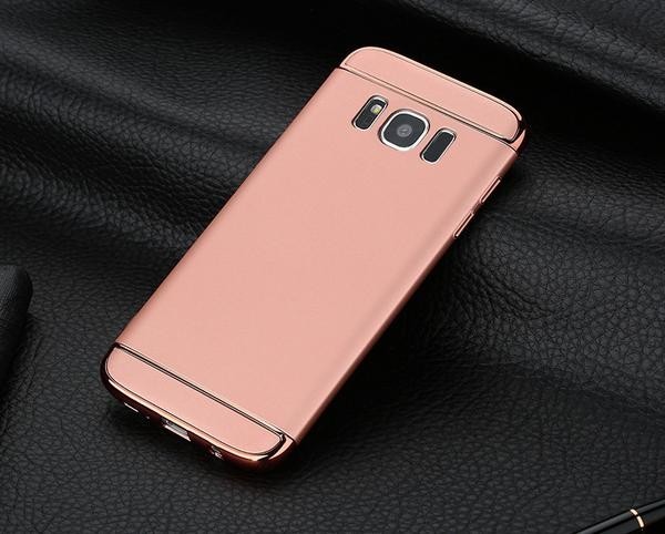 2 in 1 Ultra slim Metal Shockproof Case for Samsung S8 (Rose Gold)