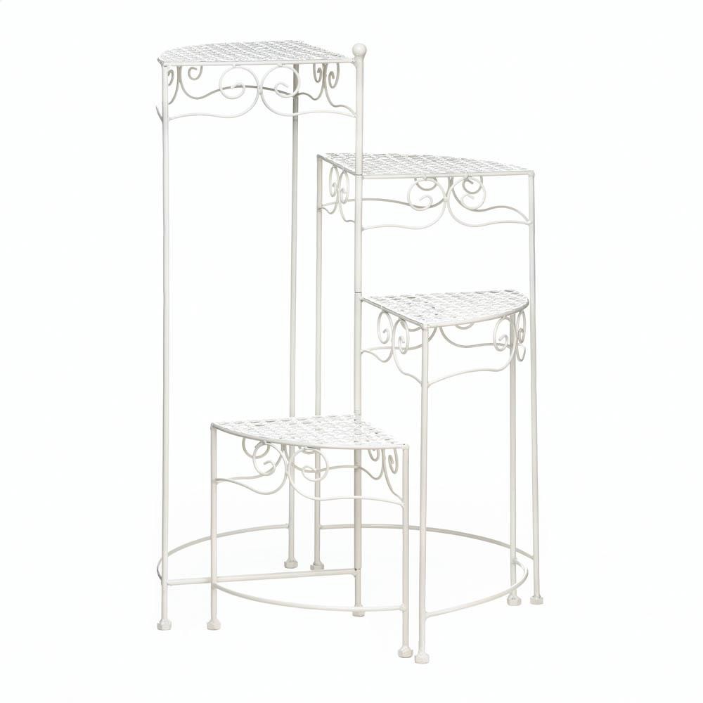 White 4-Tier Plant Stand