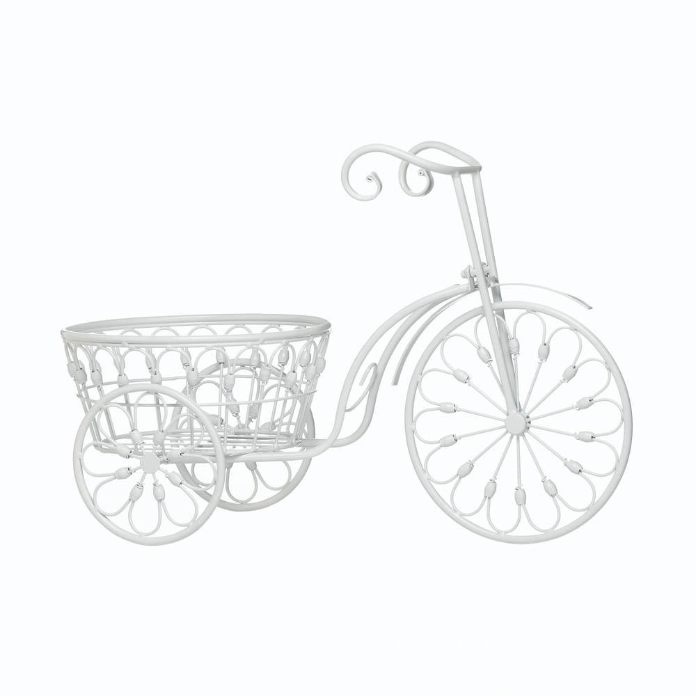 White Bicycle Planter