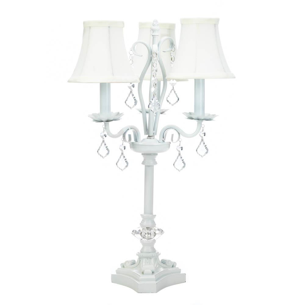 White Chandelier Table  Lamp