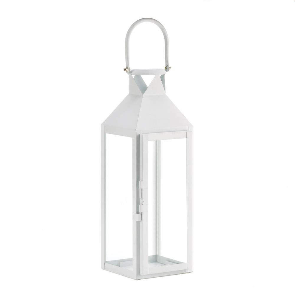 White Manhattan Candle Lantern