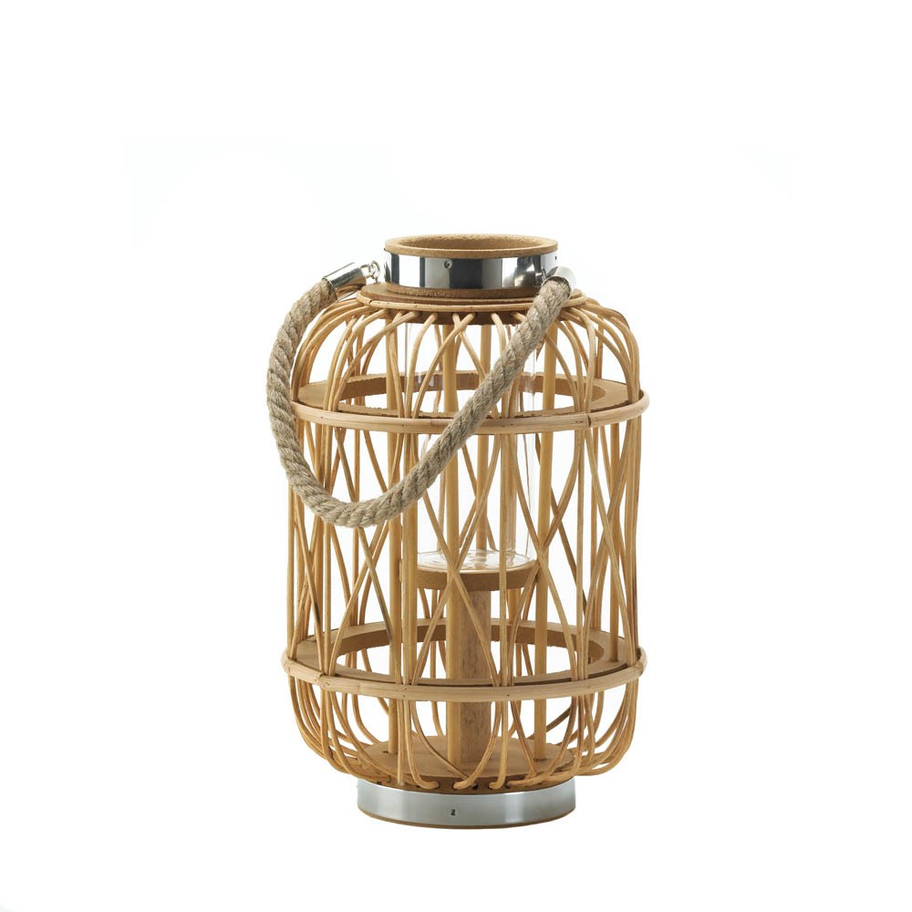 Woven Rattan Candle Lantern (M)