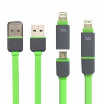 2-in-1 Micro & Lightning USB Sync Data Charge Cable For iPhone 6 Plus 5S 5C 5 Samsung HTC