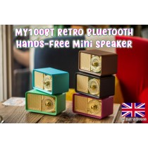 MY100BT Retro Classic Bluetooth Hands-free Mini Small Speaker ft. Microphone LED Radio