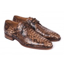 Paul Parkman Brown Genuine Python Derby Shoes (ID#0787BRW)