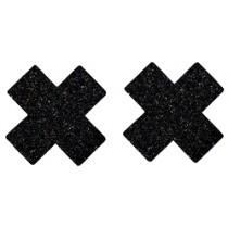 AIS Black Glitter Cross Nipple cover- 1 pair