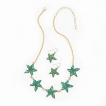 Green Starfish Jewelry Set