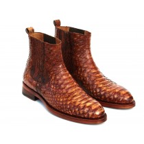 Paul Parkman Goodyear Welted Python Boots Brown (ID#BT89PY)