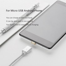 2 in 1 Magnetic Charging Cable Lightning and Micro USB for iPhone/iPad/Android (Silver)