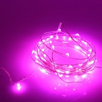 Pink 20 LED Copper Fairy Lights