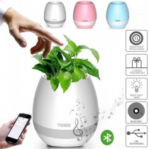 Smart Music Touch Flower Pot LED Light Green Plant USB Stereo Bluetooth Speaker