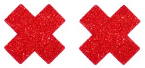 AIS Red Glitter Cross Nipple cover- 1 pair