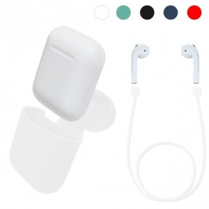 Silicone Protective Cover for Apple Airpods Charging Case (White)
